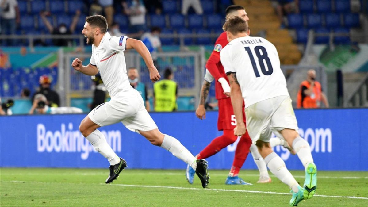 L'esultanza di Domenico Berardi - Turchia-Italia Euro 2020