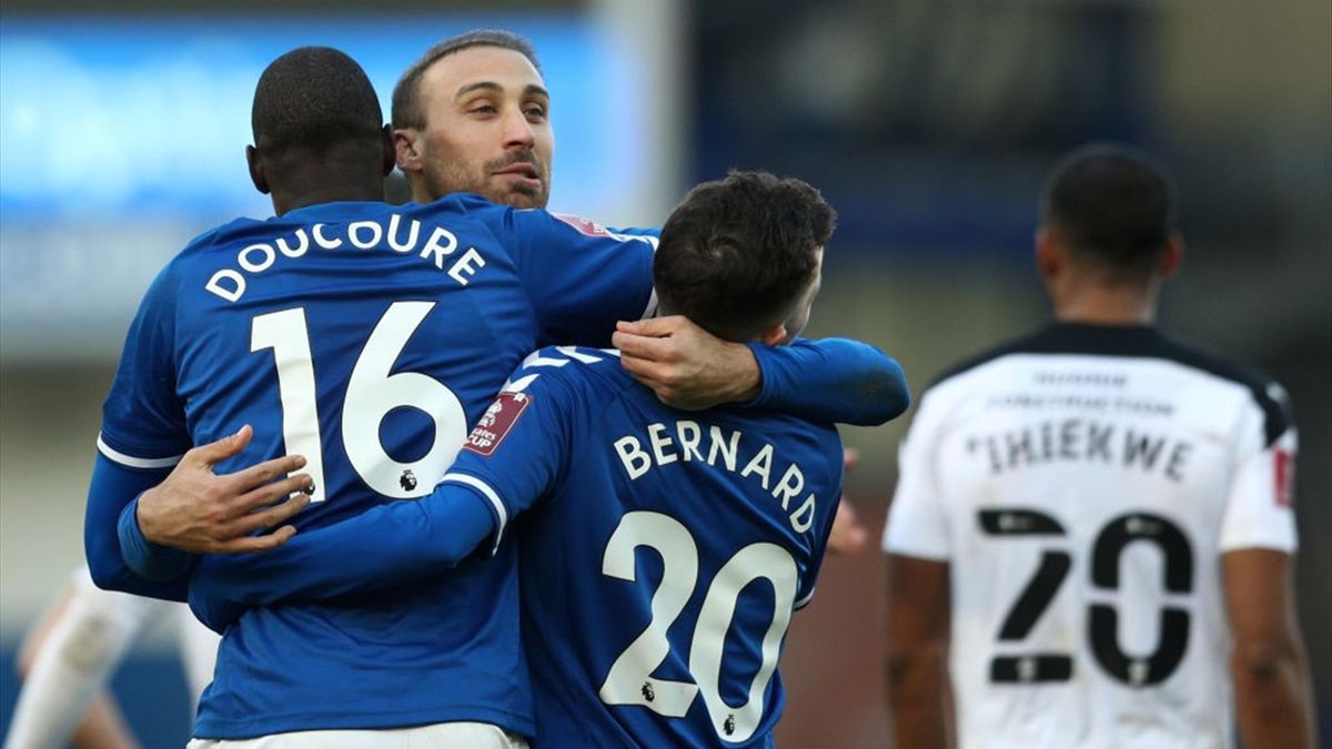 Doucouré, Tosun - Everton-Rotheram - FA Cup 2020/2021 - Getty Images