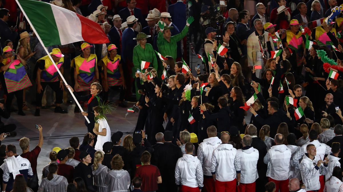 Federica Pellegrini nella cerimonia d'apertura Rio 2016, Getty Images