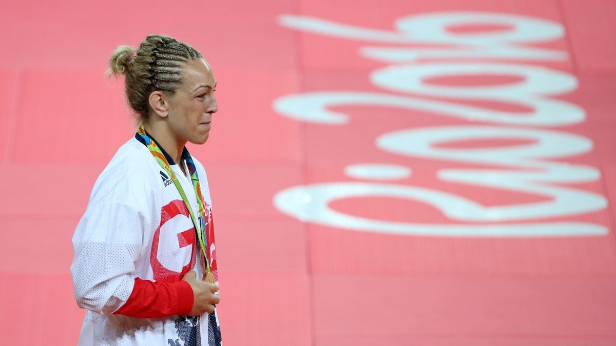 Sally Conway of Britain with her bronze medal for judo