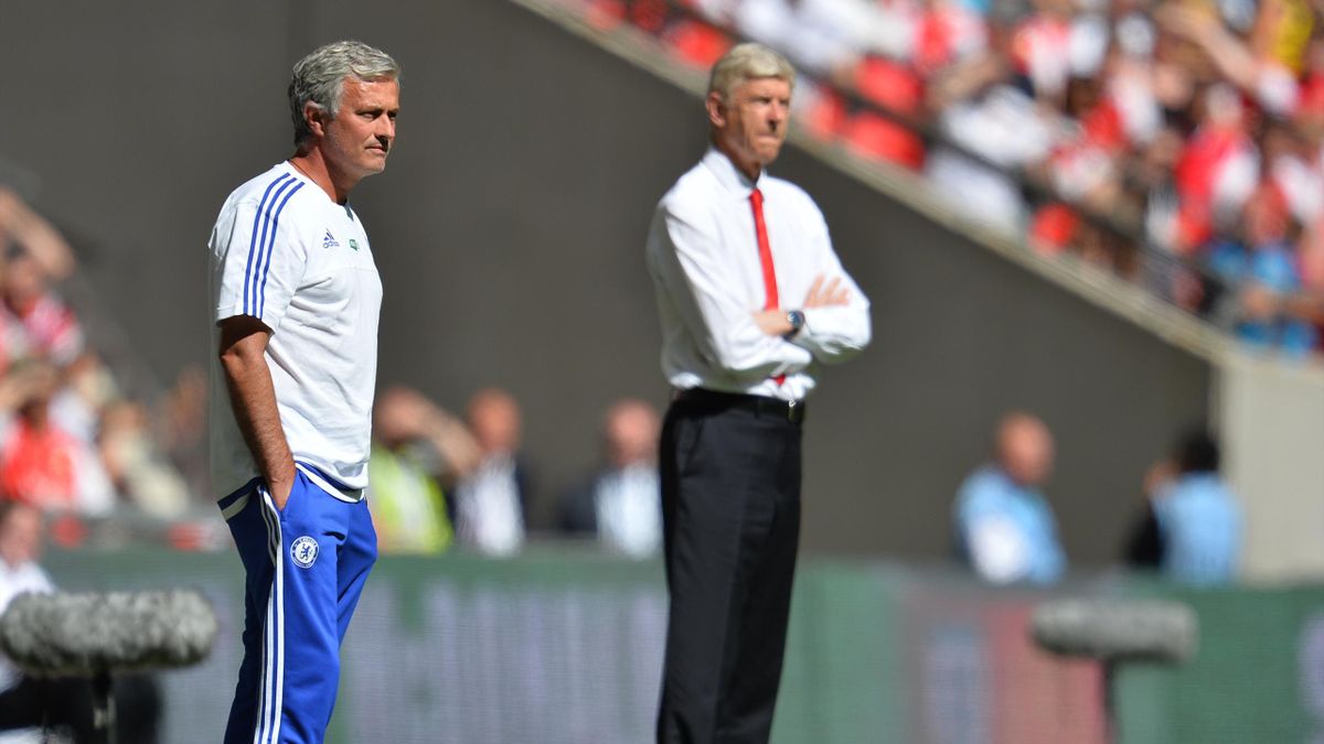 José Mourinho (Chelsea) et Arsène Wenger (Arsenal) - Community Shield 2015