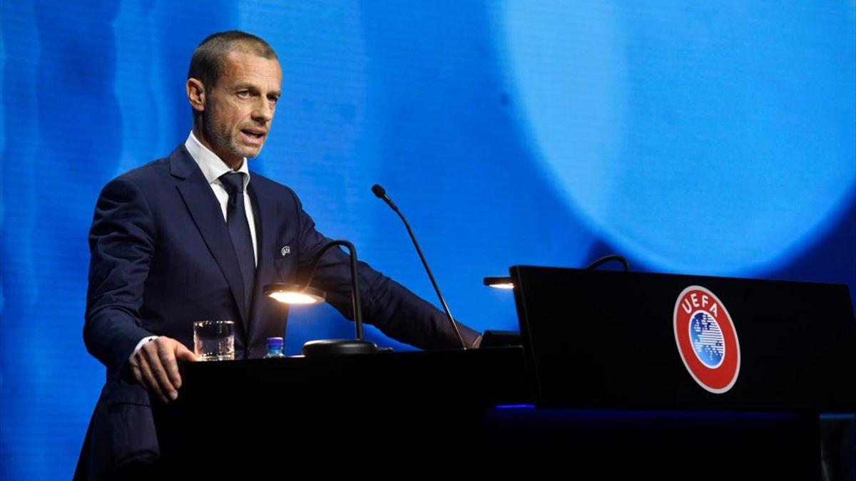Aleksander Ceferin, presidente della UEFA, al Congresso di Montreux 2021 - Getty Images