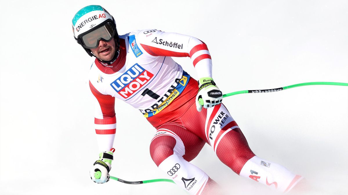 CORTINA D'AMPEZZO, ITALY - FEBRUARY 14: Vincent Kriechmayr of Austrua competes during the FIS World Ski Championships Men's Downhill on February 14, 2021 in Cortina d'Ampezzo, Italy. (Photo by Alexander Hassenstein/Getty Images)