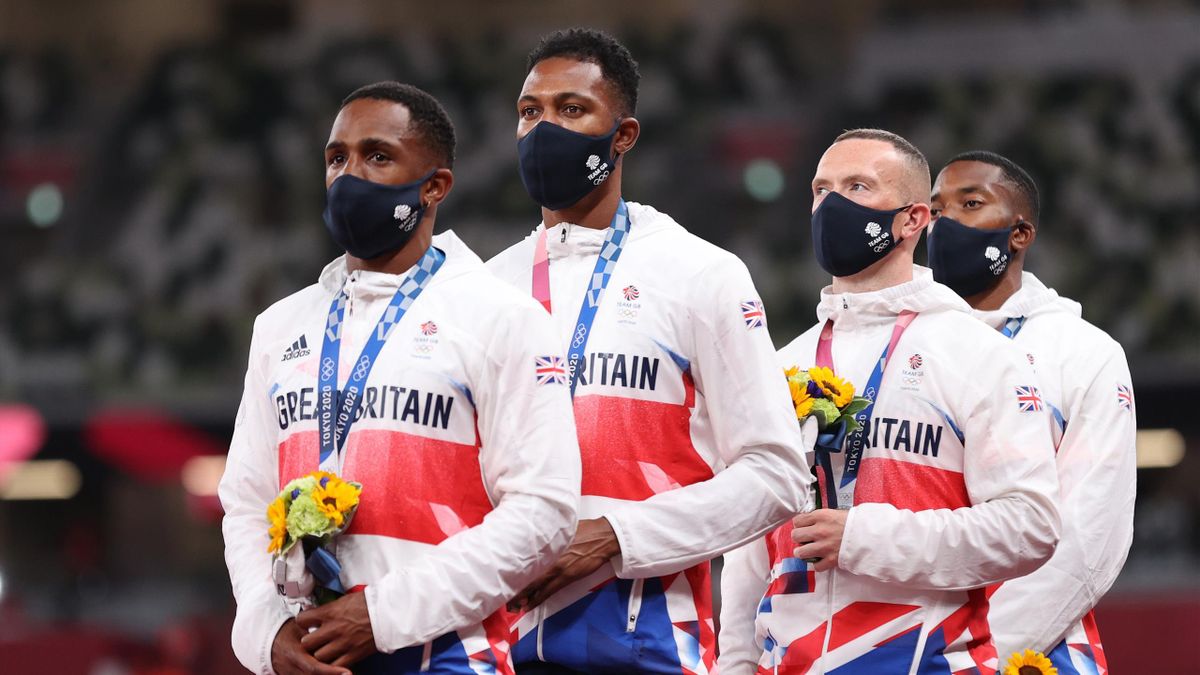 Great Britain's male relay quartet are set to be stripped of Olympic silver after CJ Ujah (left) tested positive for banned substances