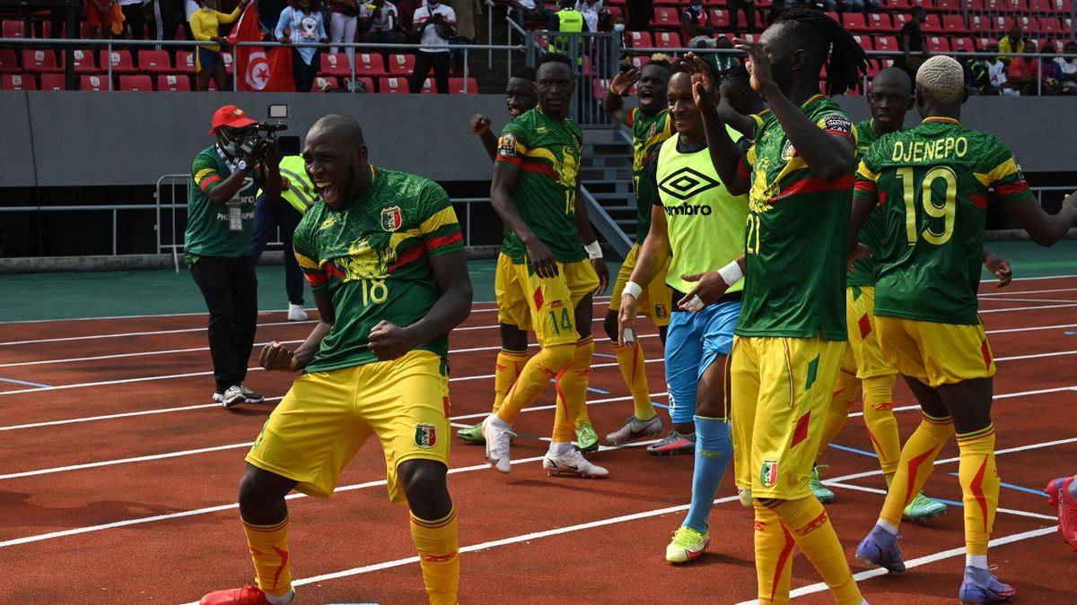 Tunisia-Mali, Coppa d'Africa 2021 (12 gennaio 2021): l'esultanza di Ibrahima Koné (Mali) dopo la trasformazione del rigore dello 0-1 (Getty Images)