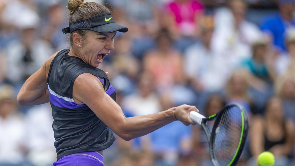 2019 US Open Tennis Tournament- Day Two. Simona Halep of Romania in action against Nicole Gibbs of the United States in the Women's Singles Round One match on Louis Armstrong Stadium at the 2019 US Open Tennis (Getty Images)