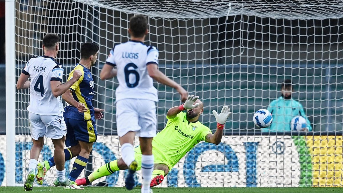 Il gol di Simeone in Verona-Lazio