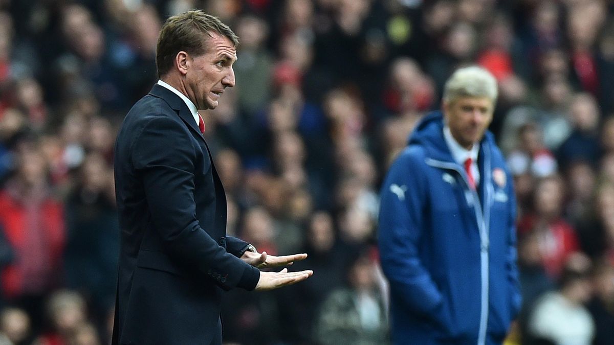 Brendan Rodgers during Liverpool's 4-1 defeat to Arsenal