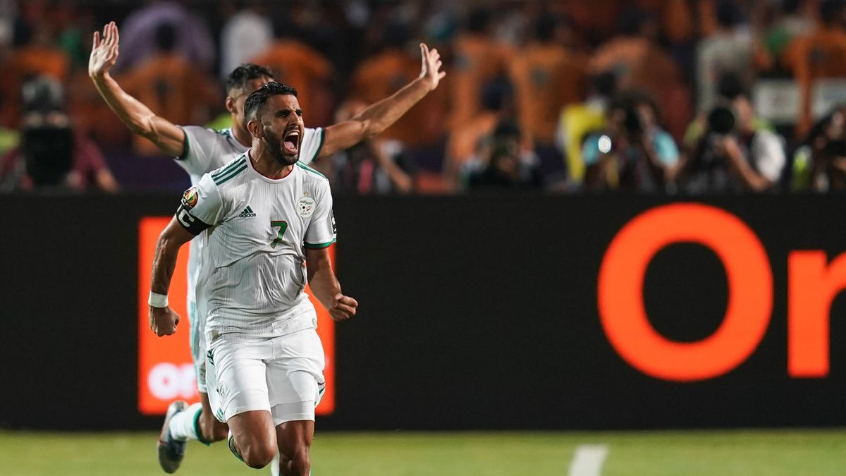 Riyad Mahrez (Algérie) après son but vainqueur en demi-finale de la CAN