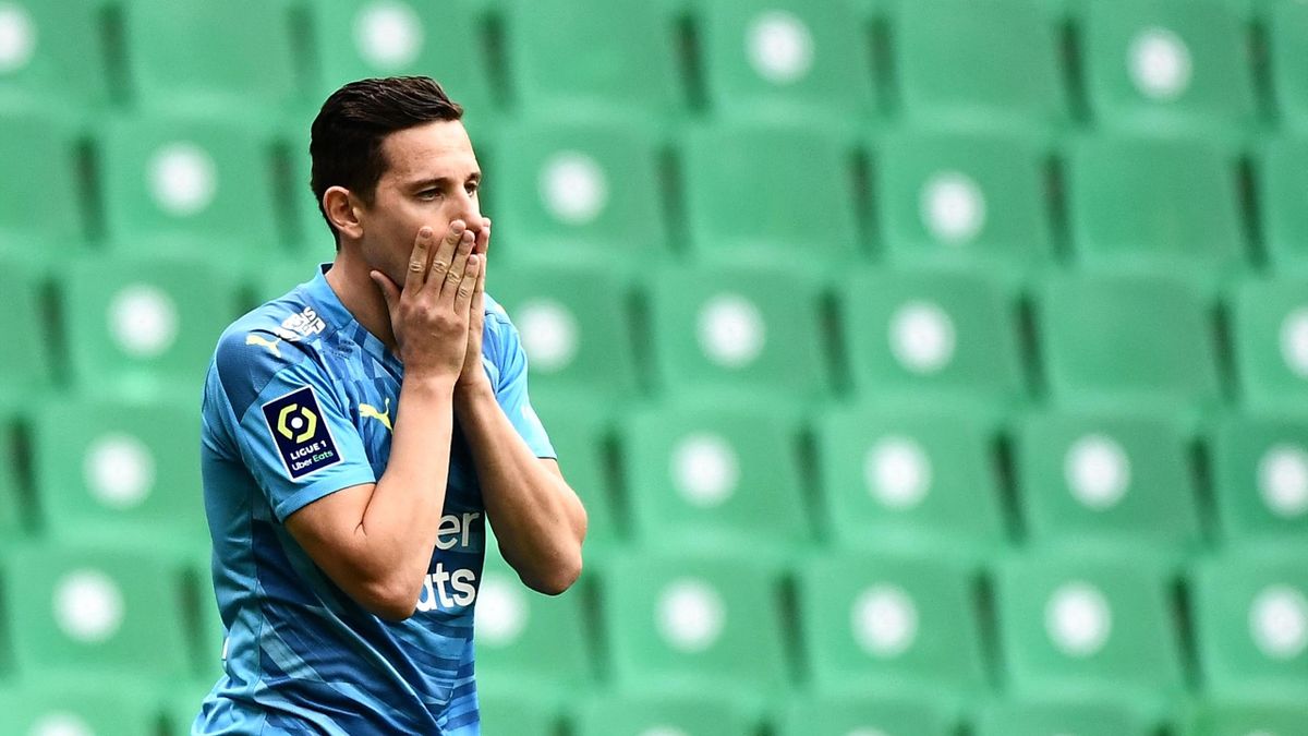 Florian Thauvin déçu lors de Saint-Etienne - Marseille en Ligue 1