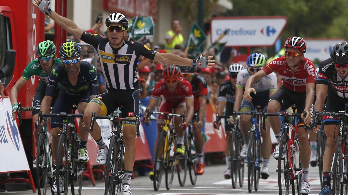 Kristian Sbaragli ganando la 10ª etapa de La Vuelta a España 201