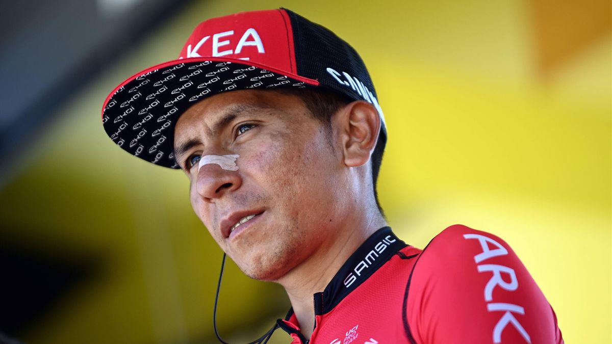 Nairo Quintana, lors du Tour de France 2022, dont il est disqualifié en l'attente d'un éventuel recours