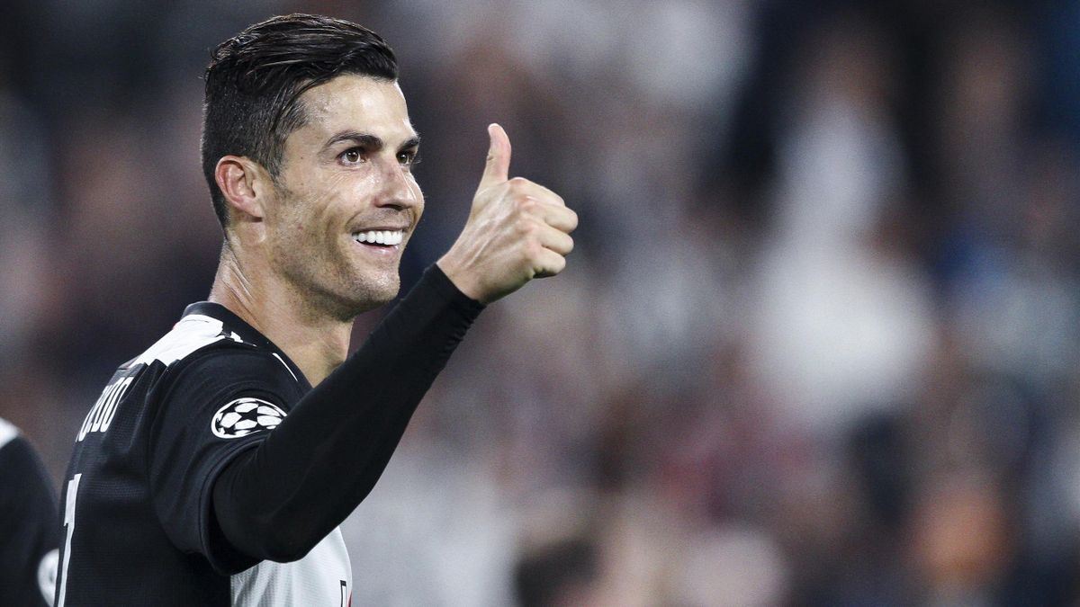 Cristiano Ronaldo tout sourire après avoir marqué un but contre Leverkusen en Ligue des champions, le 1er octobre 2019.