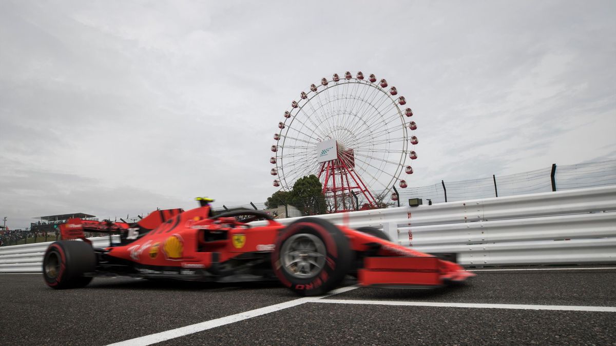 Charles Leclerc (Ferrari) sur le tracé de Suzuka en 2019