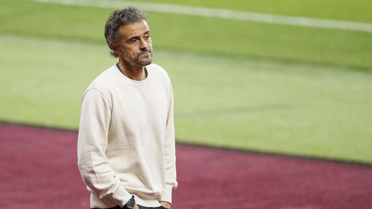 coach Luis Enrique of Spain during the World Cup Qualifier match between Spain v Kosovo at the La Cartuja Stadium on March 31, 2021 in Sevilla Spain