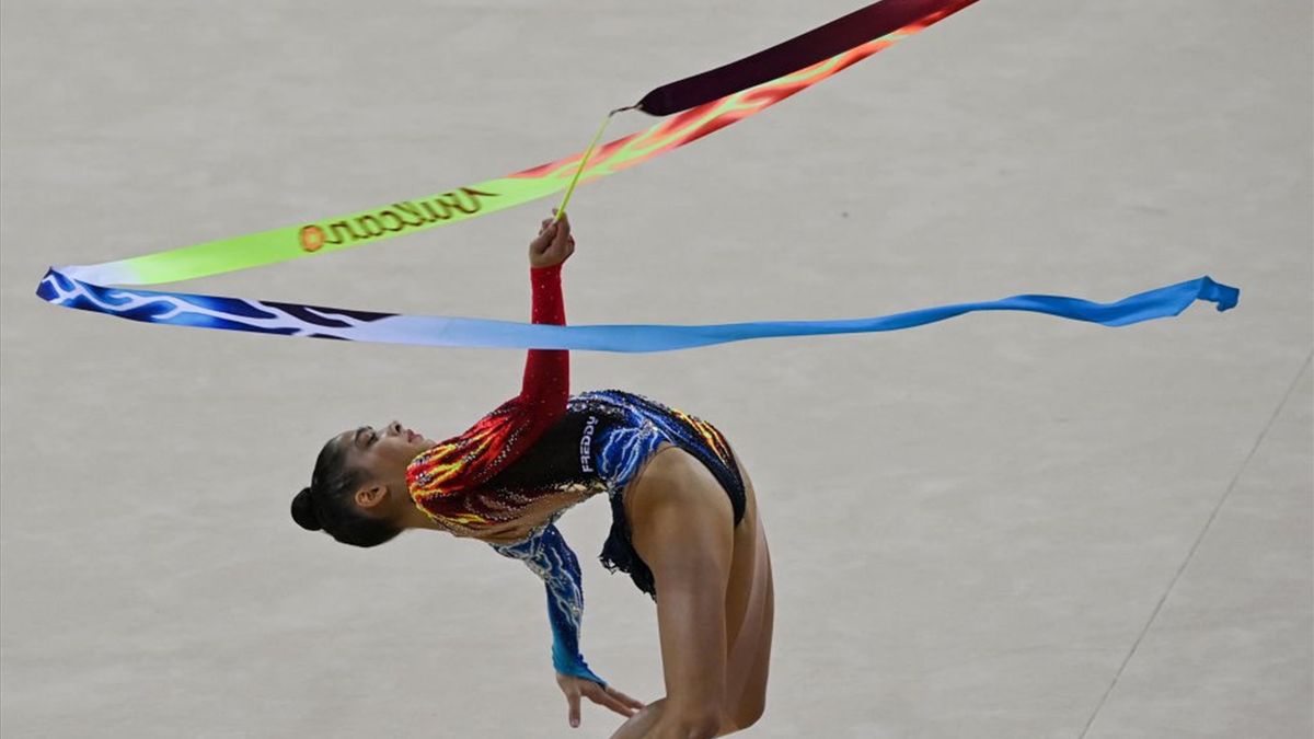 Sofia Raffaeli durante i Mondiali di ginnastica ritmica all'Arena Armeets di Sofia
