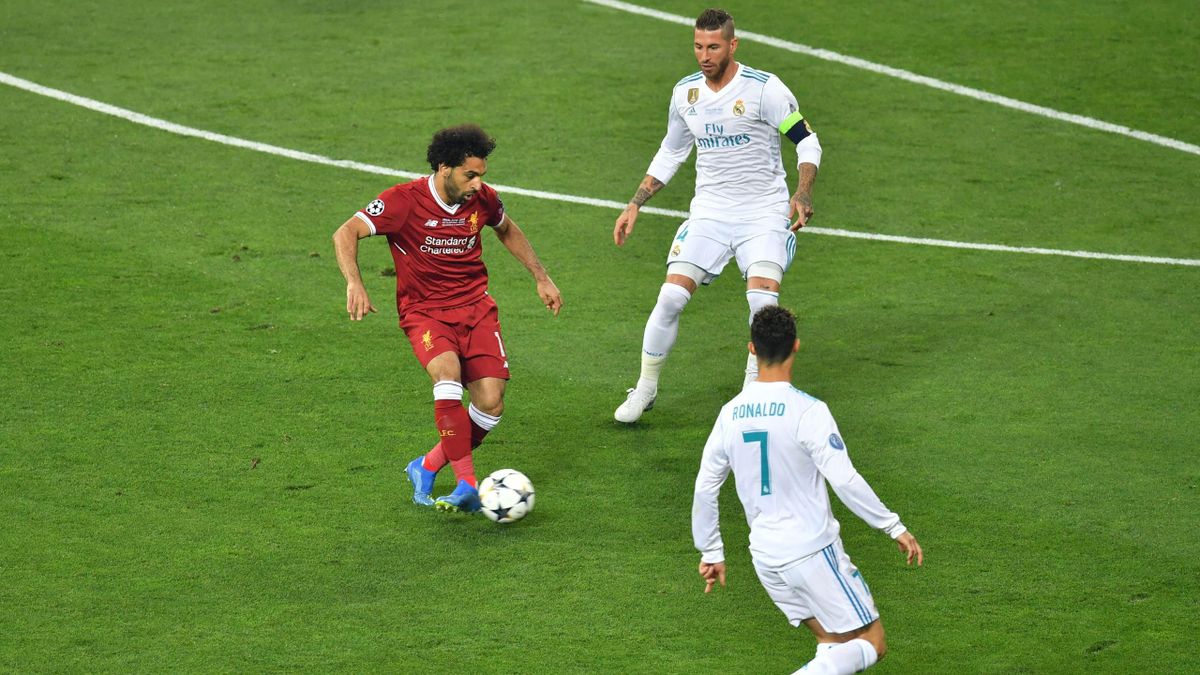 Mohamed Salah and Sergio Ramos, UCL Final 2018, Kiev, Real Madrid-Liverpool