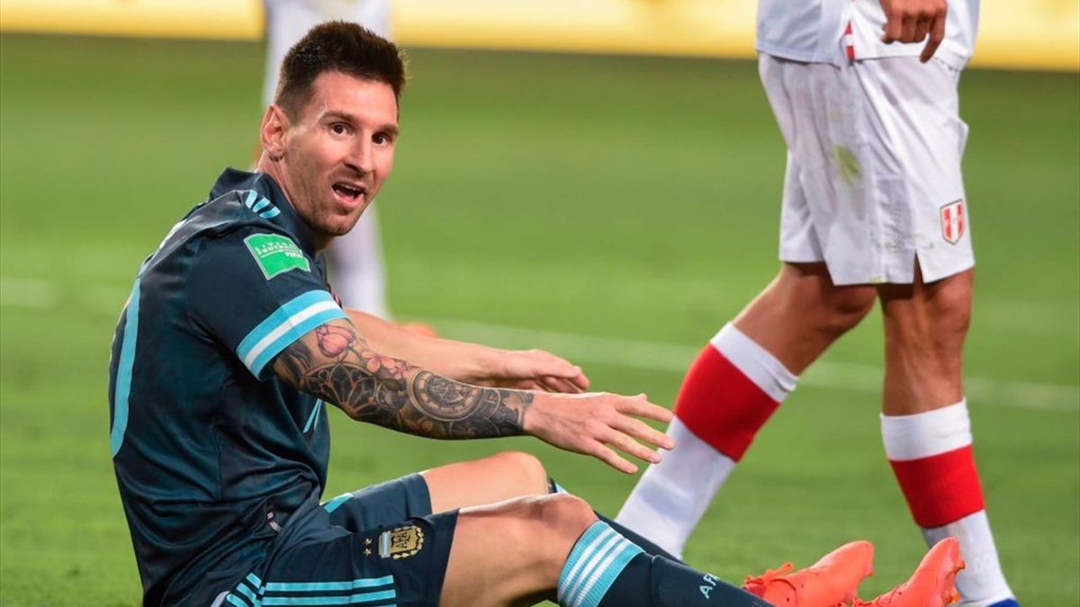 Lionel Messi con la maglia dell'Argentina