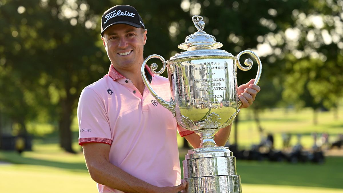 Justin Thomas, vainqueur du Championnat PGA, le 22 mai 2022