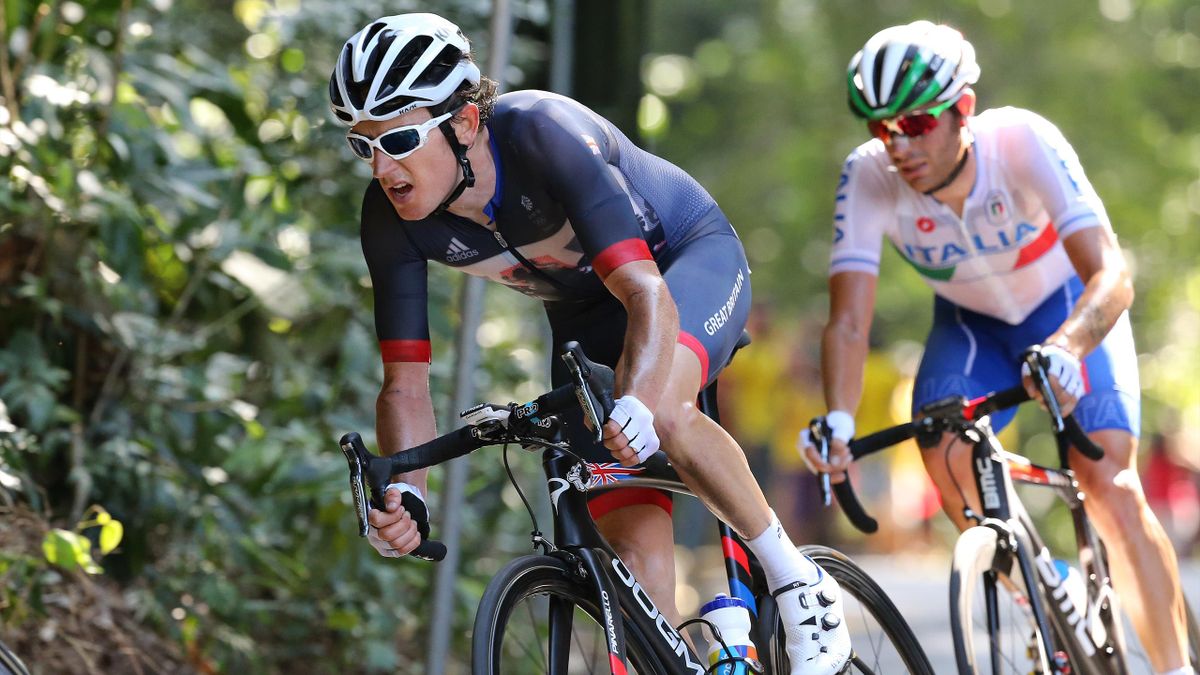 Geraint Thomas in action for Team GB in the Olympic road race in Brazil 2016