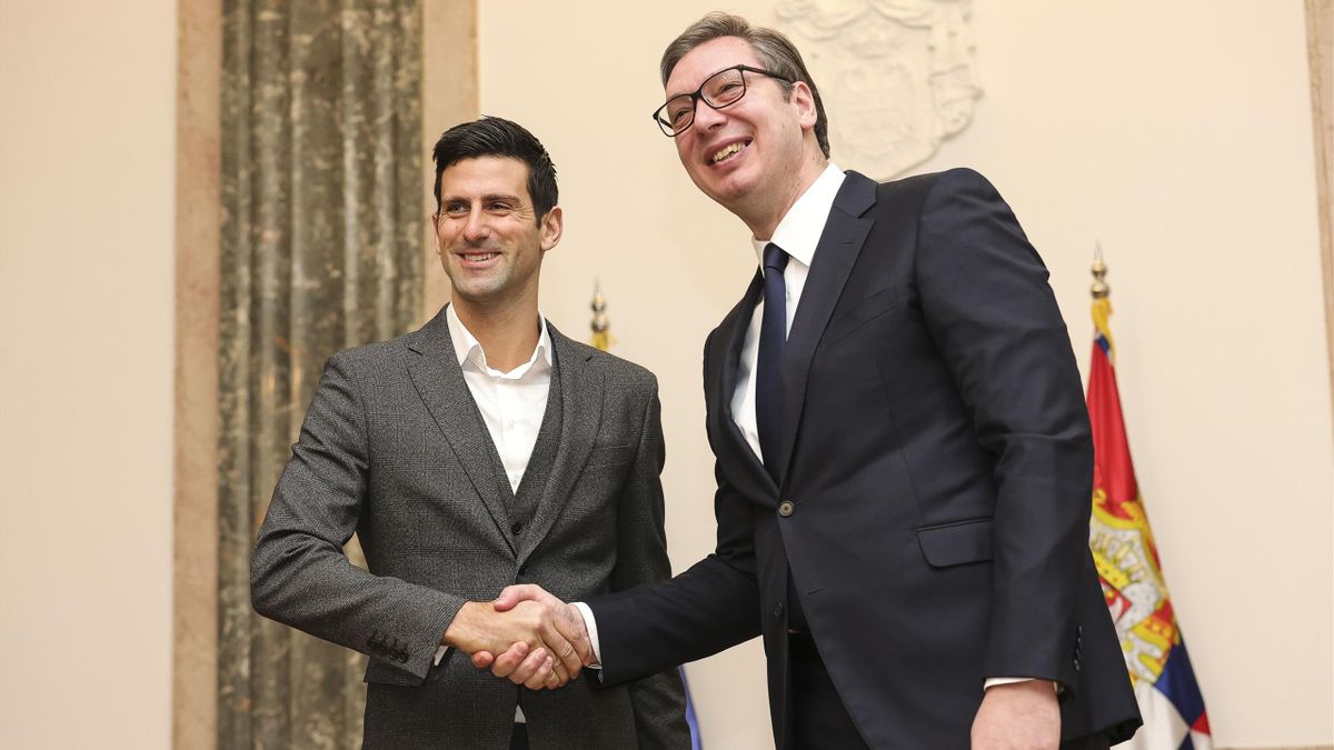Zu Besuch beim Präsidenten: Novak Djokovic und Aleksandar Vucic