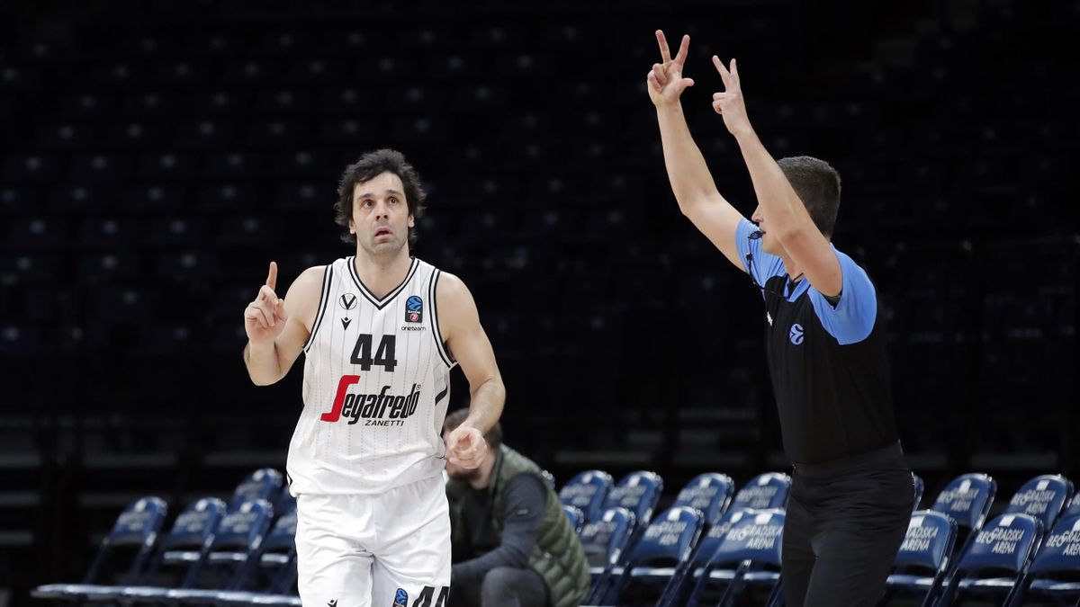 Milan Teodosic (44) of Segafredo Virtus Bologna in action during ULEB EuroCup Top 16 Group E match between Darussafaka Tekfen and Segafredo Virtus Bologna in Belgrade, Serbia on March 05, 2020