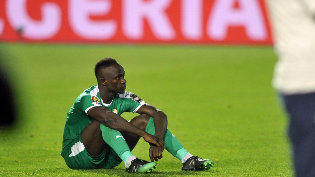 Sadio Mané, dépité après la victoire finale de l'Algérie en 2019