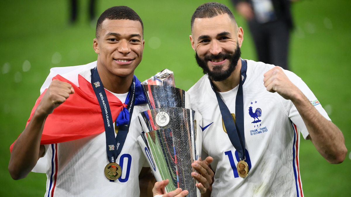 Karim Benzema and Kylian Mbappe for France in the Nations League final against Spain.