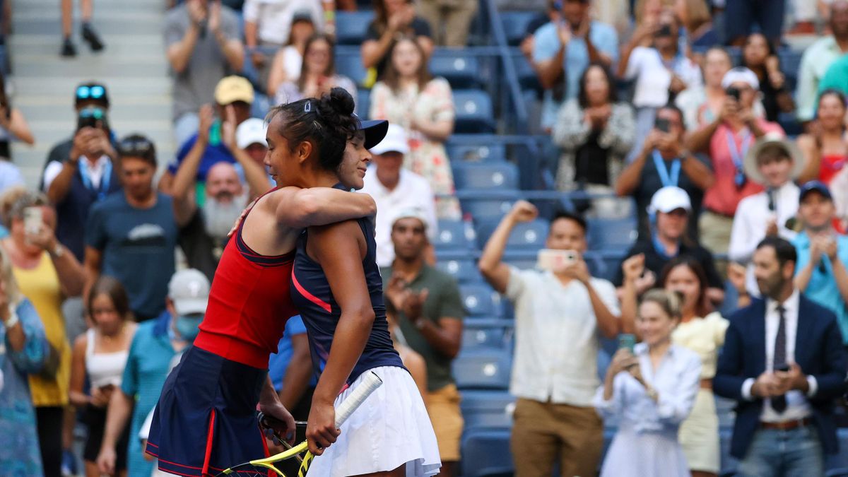 Elina Svitolina et Leylah Fernandez lors de leur quart de finale de l'US Open 2021
