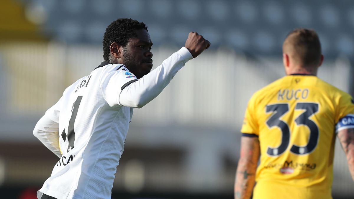 Gyasi esulta per il gol al Parma, Spezia-Parma, Getty Images