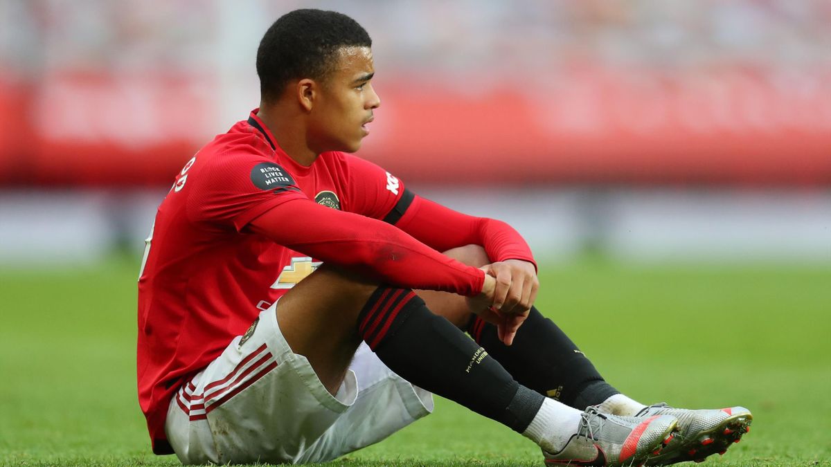 Manchester United's Mason Greenwood shows his disappointment after the draw with West Ham.