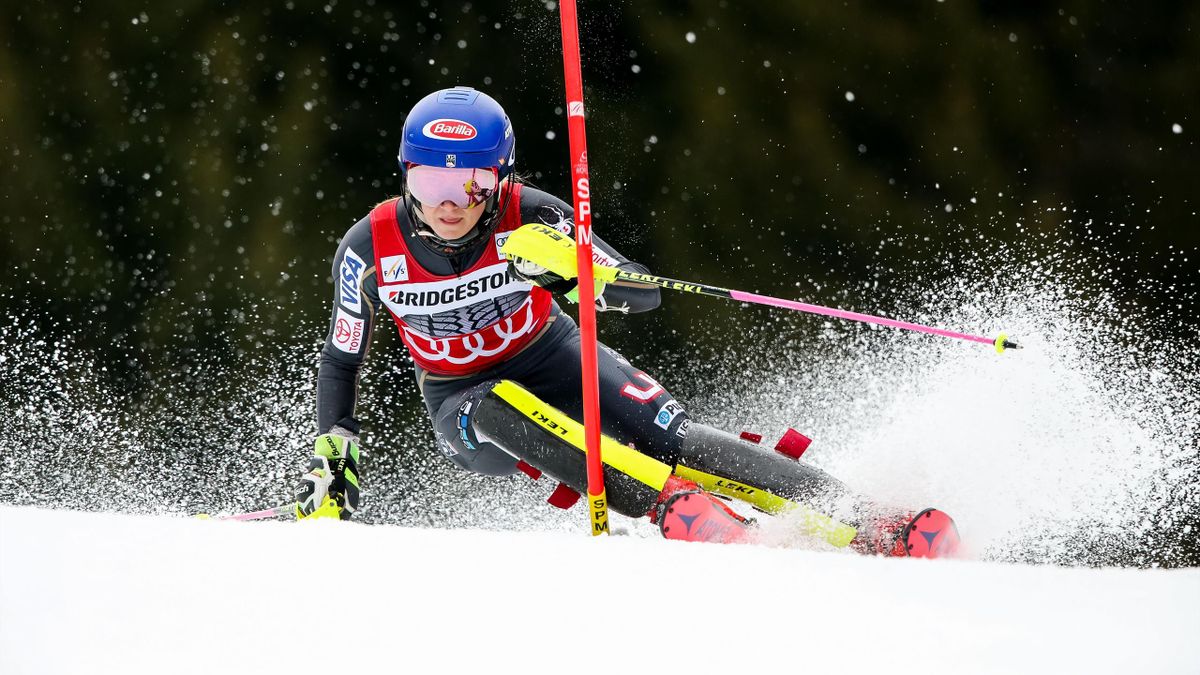 Mikaela Shiffrin lors du slalom de Ofterschwang le 10 mars 2018