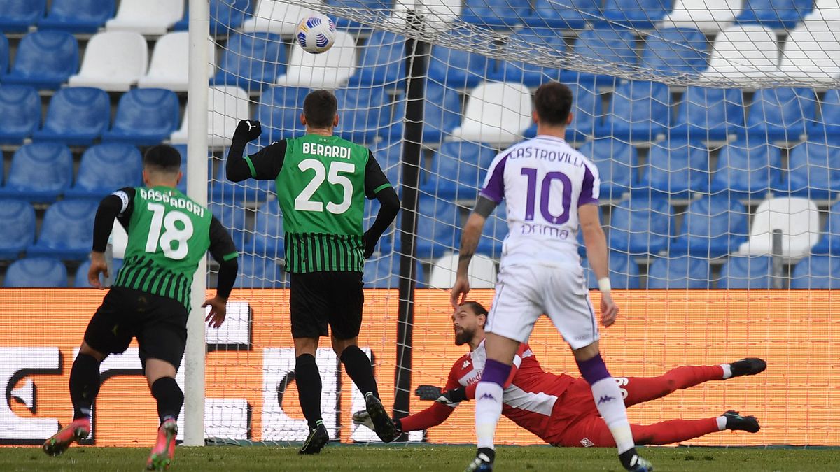 Sassuolo-Fiorentina, il gol di Berardi