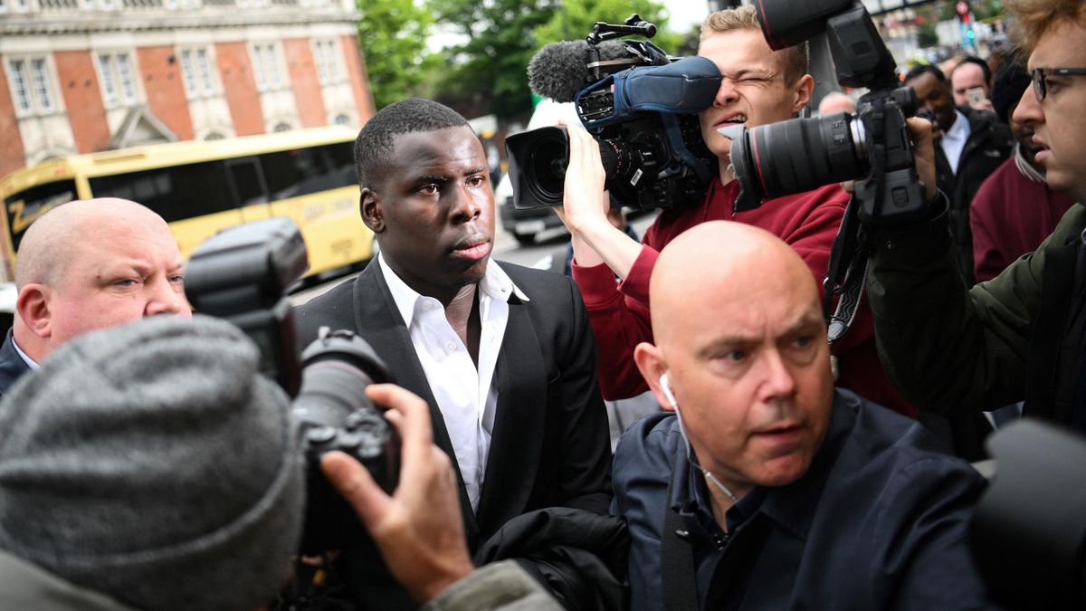 West Ham's French defender Kurt Zouma arrives at the Thames Magistrates' Court, in London, on June 1, 2022 to attend his sentencing for kicking and slapping his cat in a video posted on the social network Snapchat