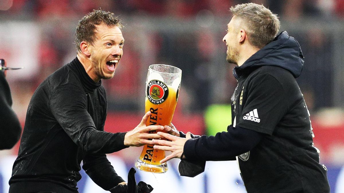 Am Ziel: Julian Nagelsmann feiert seine erste Meisterschaft mit dem FC Bayern München
