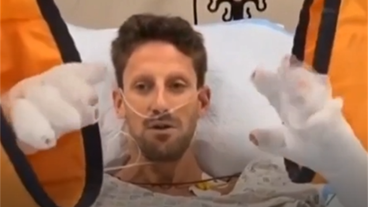 Romain Grosjean, de pe patul de spital