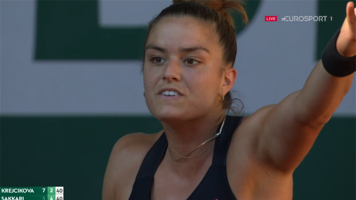 French Open Tennis Screaming At Me Maria Sakkari Upset At Fan Shouting Mid Point V Barbora Krejcikova Eurosport