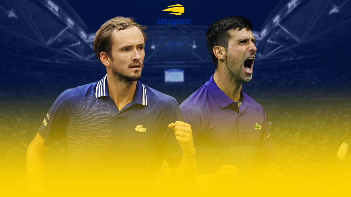 Visuel finale messieurs de l'US Open 2021 entre Daniil Medvedev et Novak Djokovic