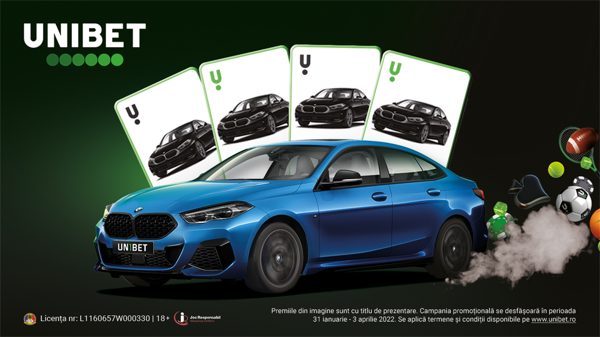 Unibet oferă 5 BMW-uri și multe alte premii