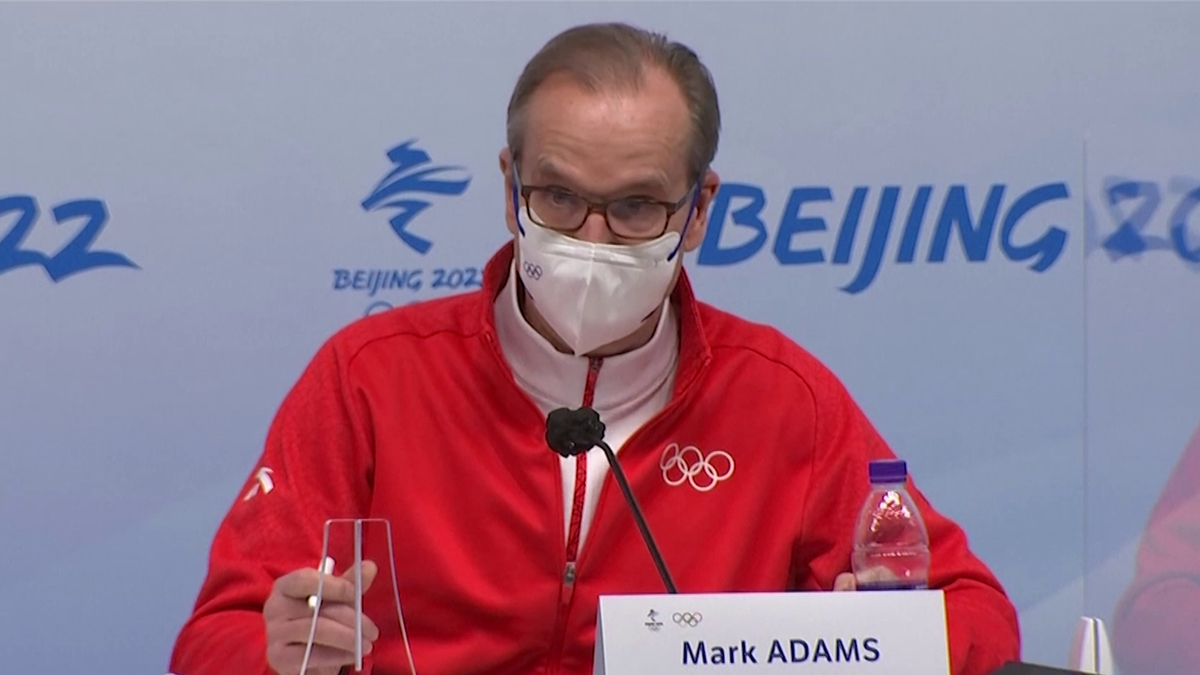 Beijing 2022: IOC Spokesperson Mark Adams talking about Valieva
