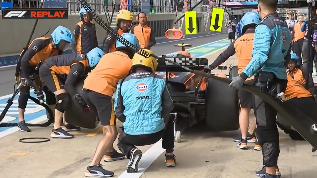 Desastroso cambio de neumáticos de Lando Norris en Silverstone