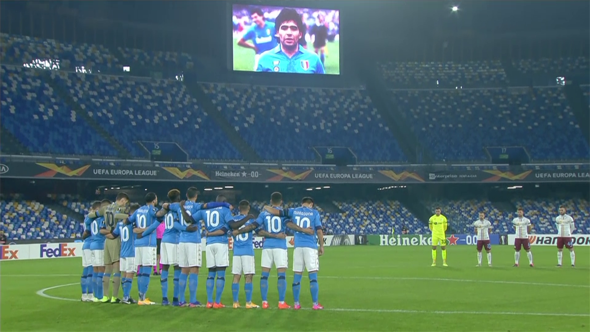 Europa League: minuto di silenzio per Maradona