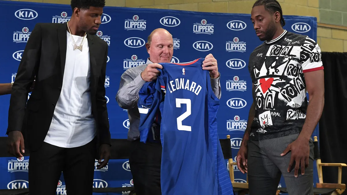 Kawhi Leonard and Steve Ballmer