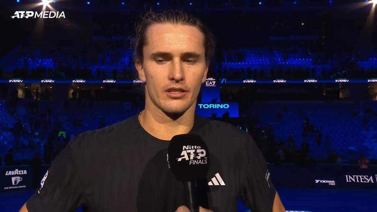Alexander Zverev celebrates a point at the ATP Finals