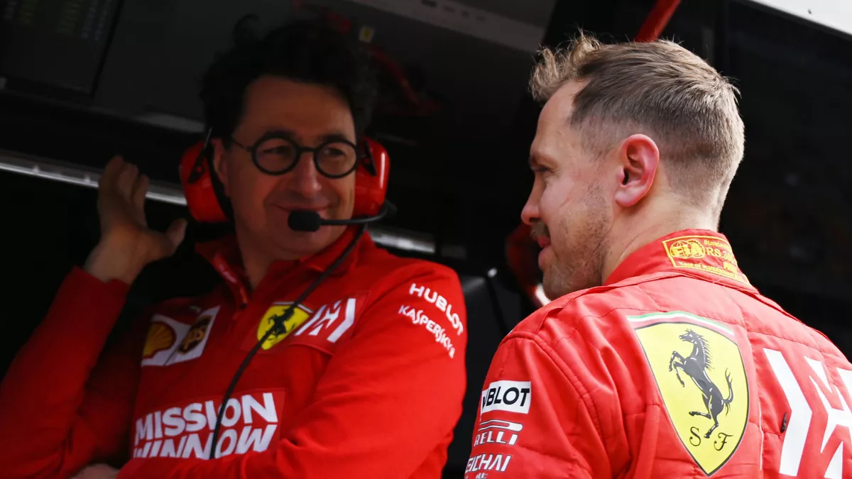 Mattia Binotto et Sebastian Vettel (Ferrari) - 2019