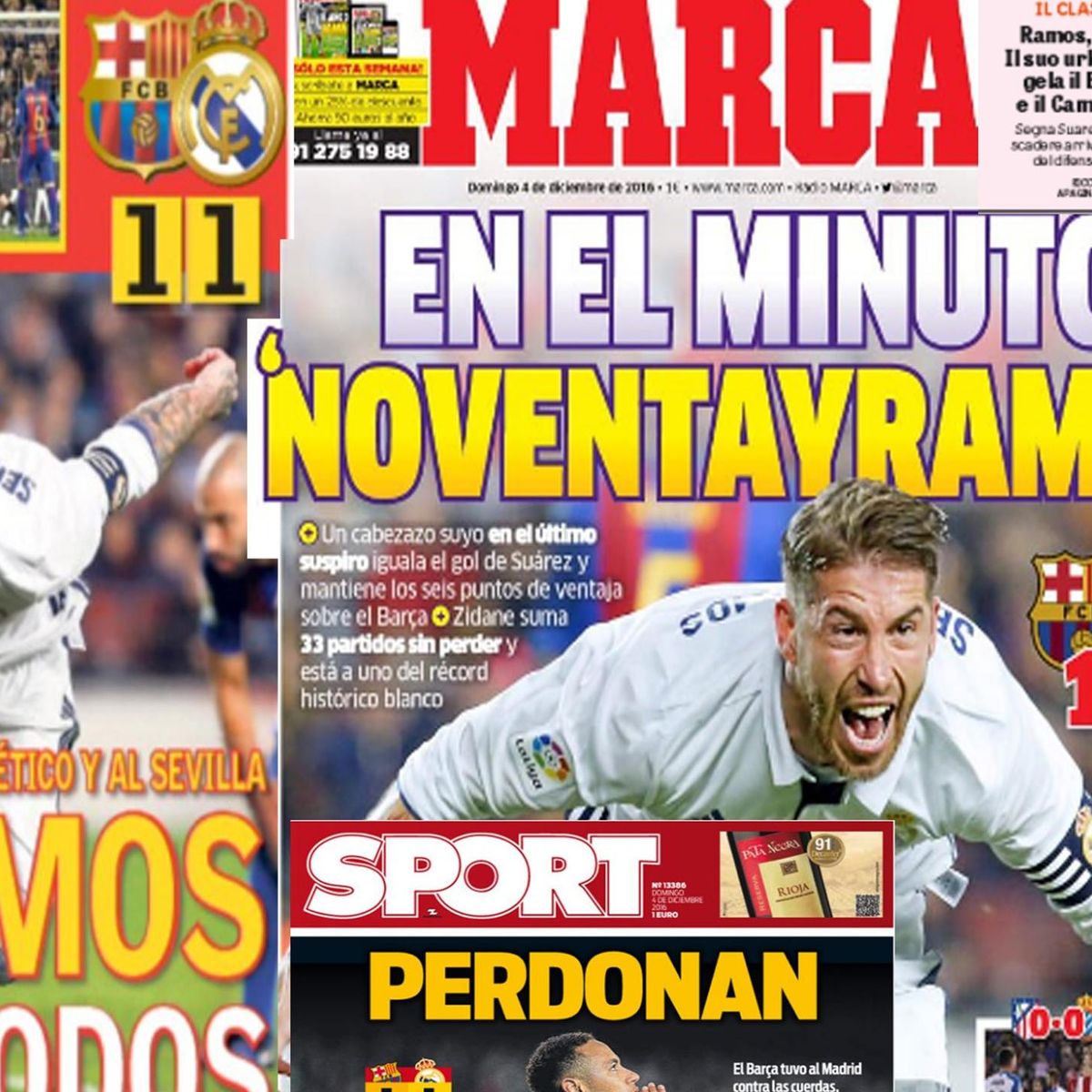 Sergio Ramos, protagonista de las portadas tras el Clásico - Eurosport