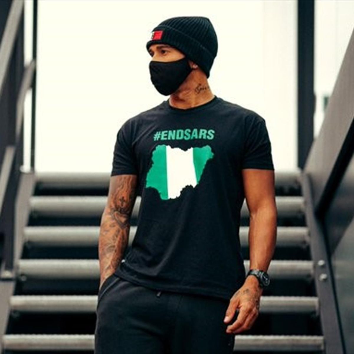 F1 Lewis Hamilton Dons Endsars T Shirt Ahead Of Portuguese Grand Prix Eurosport