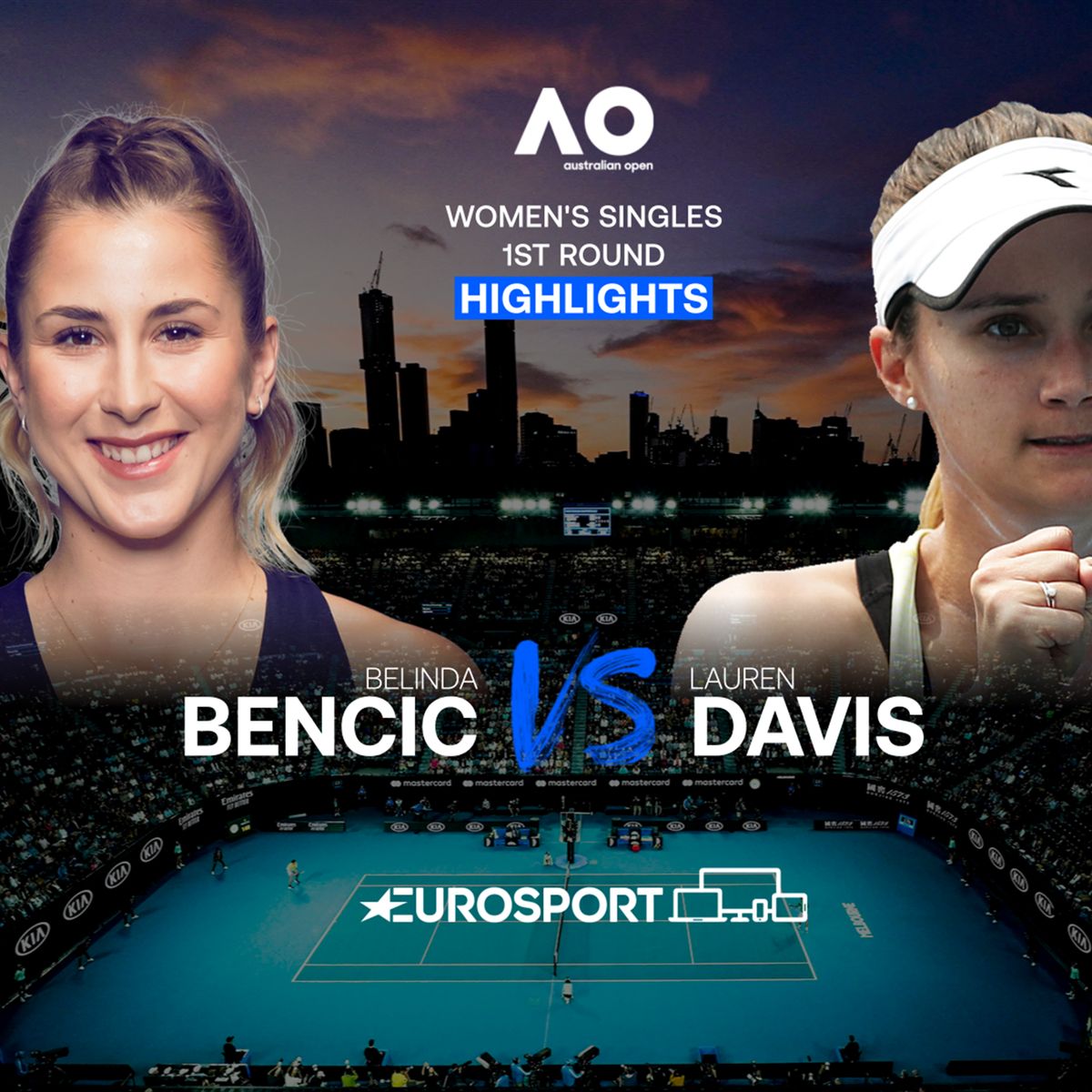 Australian Open 2021 Belinda Bencic Lauren Davis Einzel Frauen 1 Runde Highlights Tennis Video Eurosport