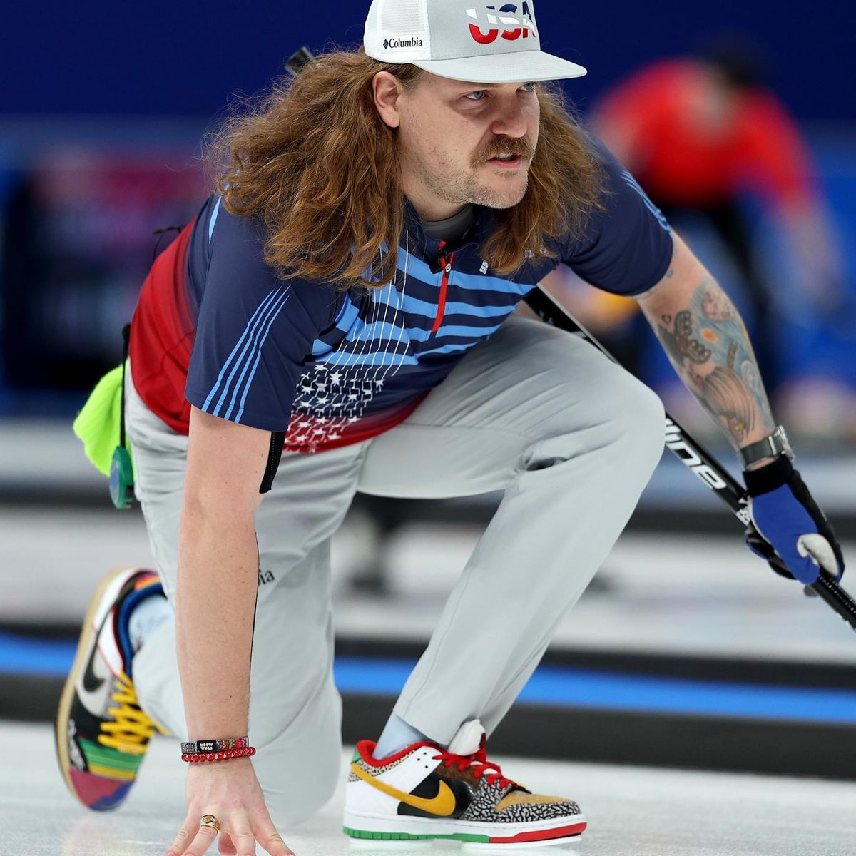 Winter Olympics 22 Team Usa S Rockstar Matt Hamilton And His Wild Multi Coloured Curling Shoes Eurosport