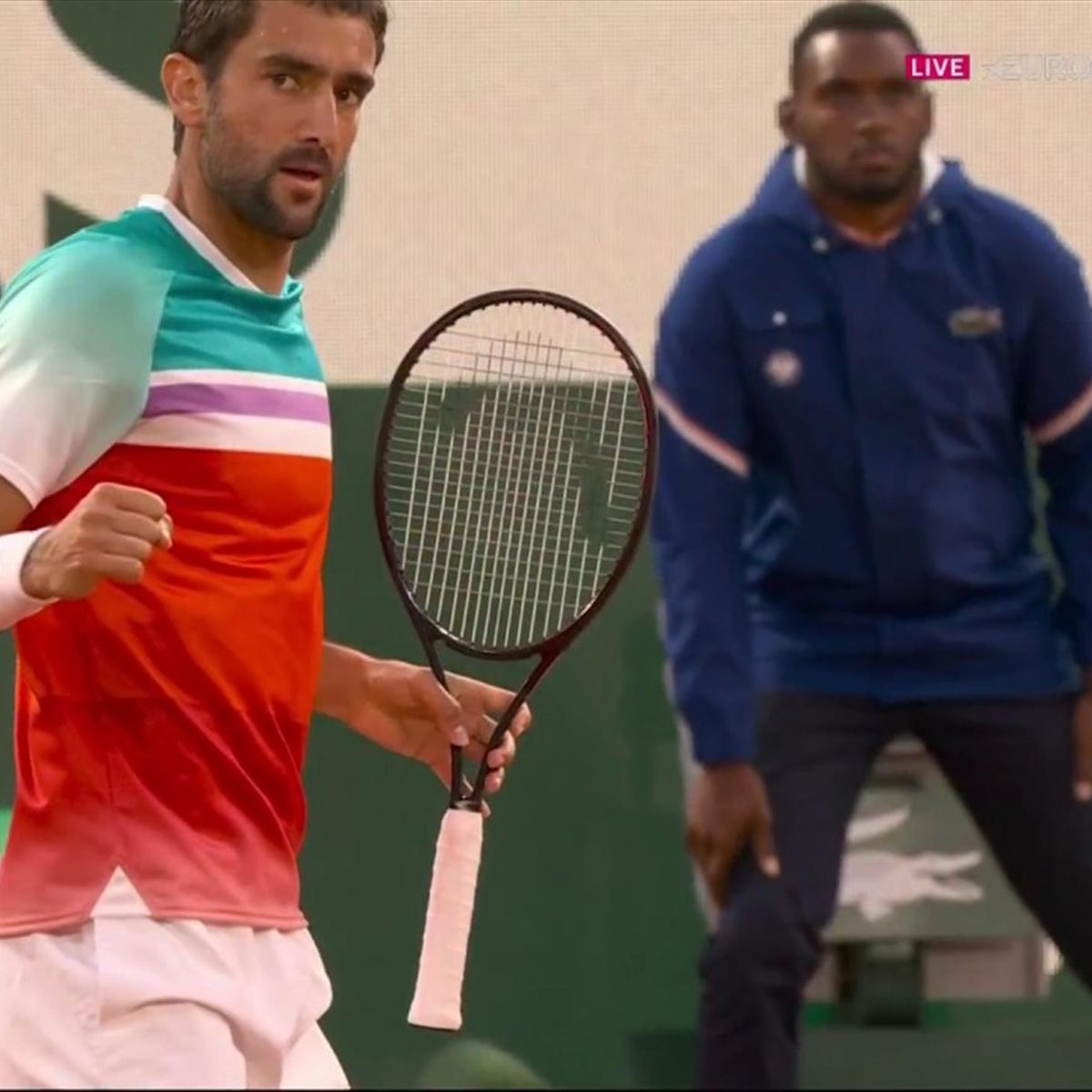 French Open 2022 Too good! - Marin Cilic hits monster forehand against Daniil Medvedev - Tennis video